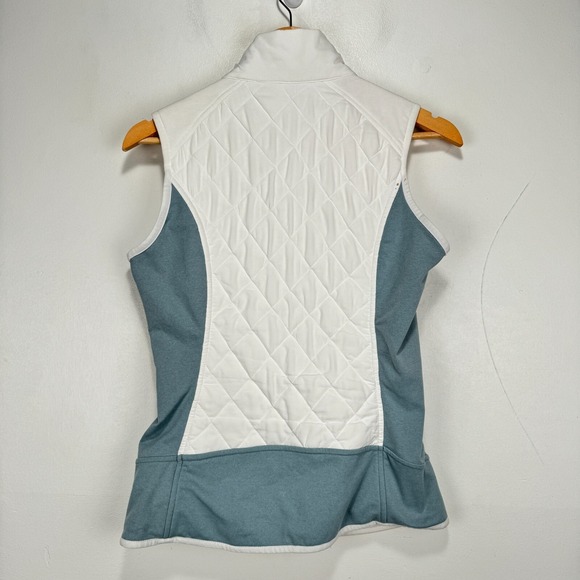 Athleta Upside Insulated Puffer Vest Women XS White Gray Full Zip Quilted - Picture 2 of 11